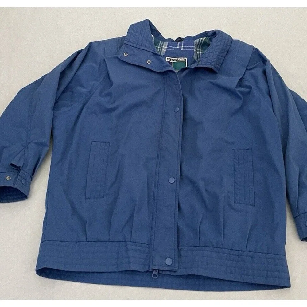 Vintage Pacific Trail Jacket Men Size Large Blue Flannel-Lined Full Zip‎ Pockets